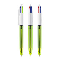 4 Colours Fluo ballpen LP clear yellow_UP white_RI black